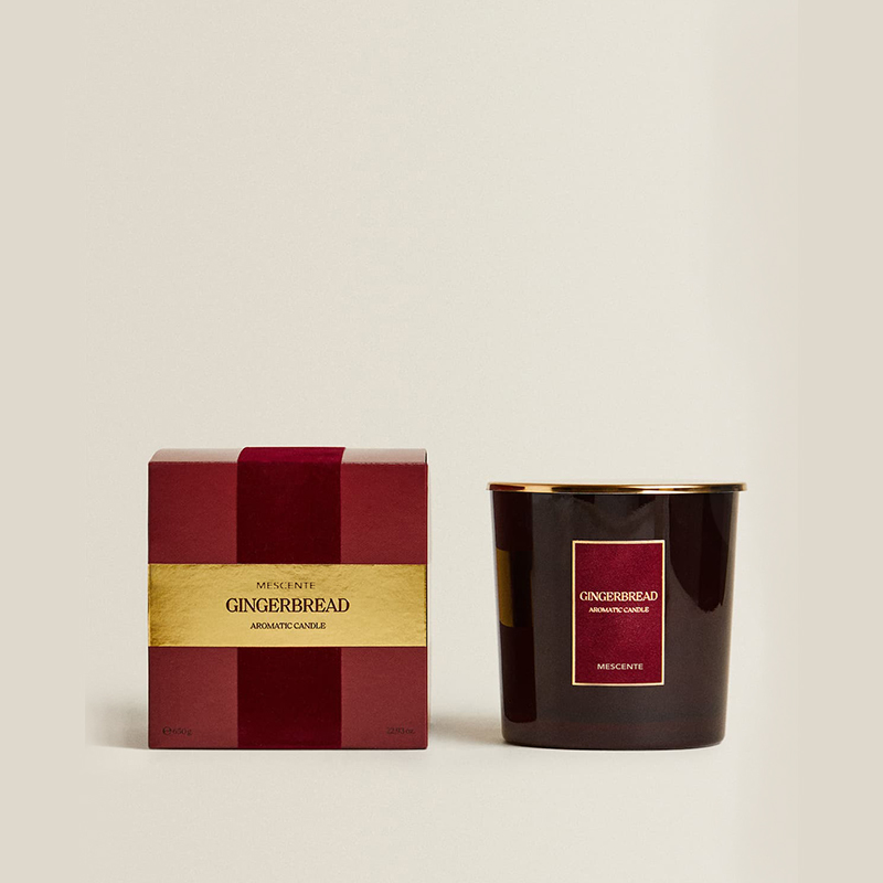 M&Scent เทียนหอม 3 Wicks สำหรับส่วนบุคคลฉลากส่วนตัวหอมแก้วเคลือบสีดำ