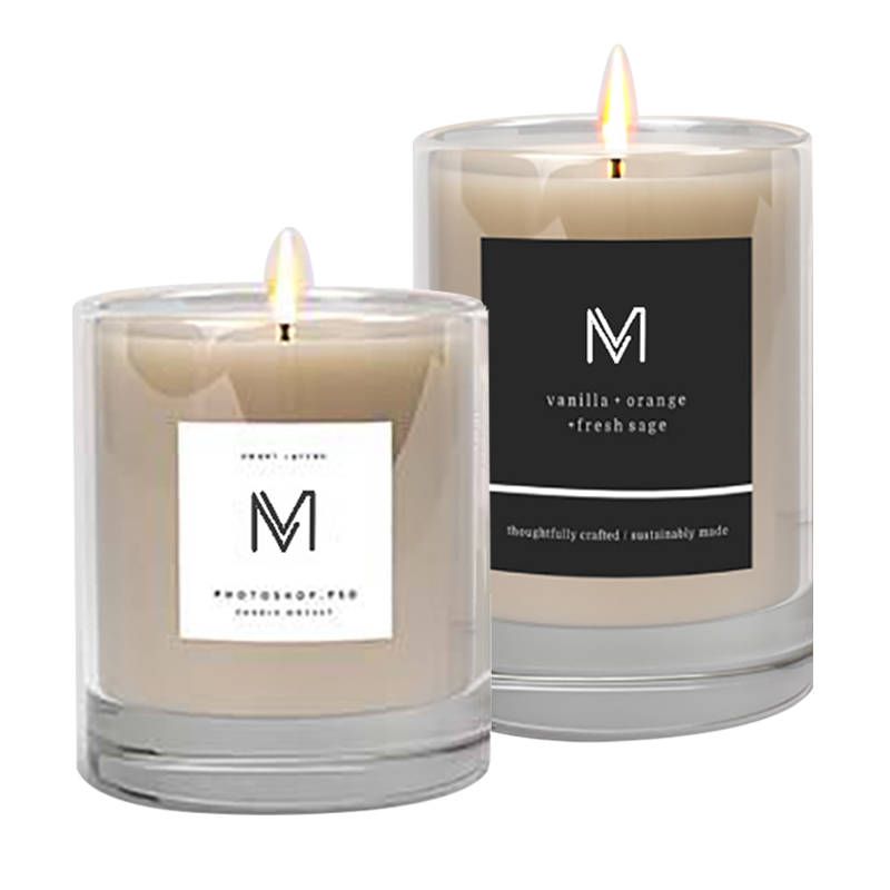 โรงงานขายส่ง M&Scent เทียนหอมระบบควบคุมถั่วเหลืองฉลากส่วนตัวพร้อมกล่องจำนวนมาก