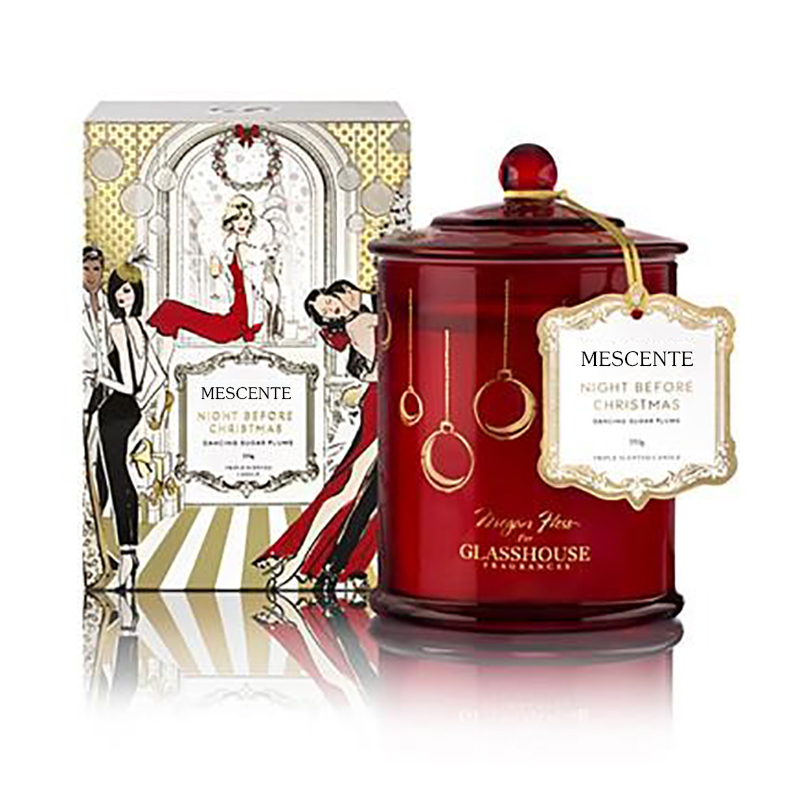 M&Scent ตัวอย่างฉลากส่วนตัวของคริสต์มาสขวดทรงโดมเทียนหอมถั่วเหลืองพร้อมฝาปิด