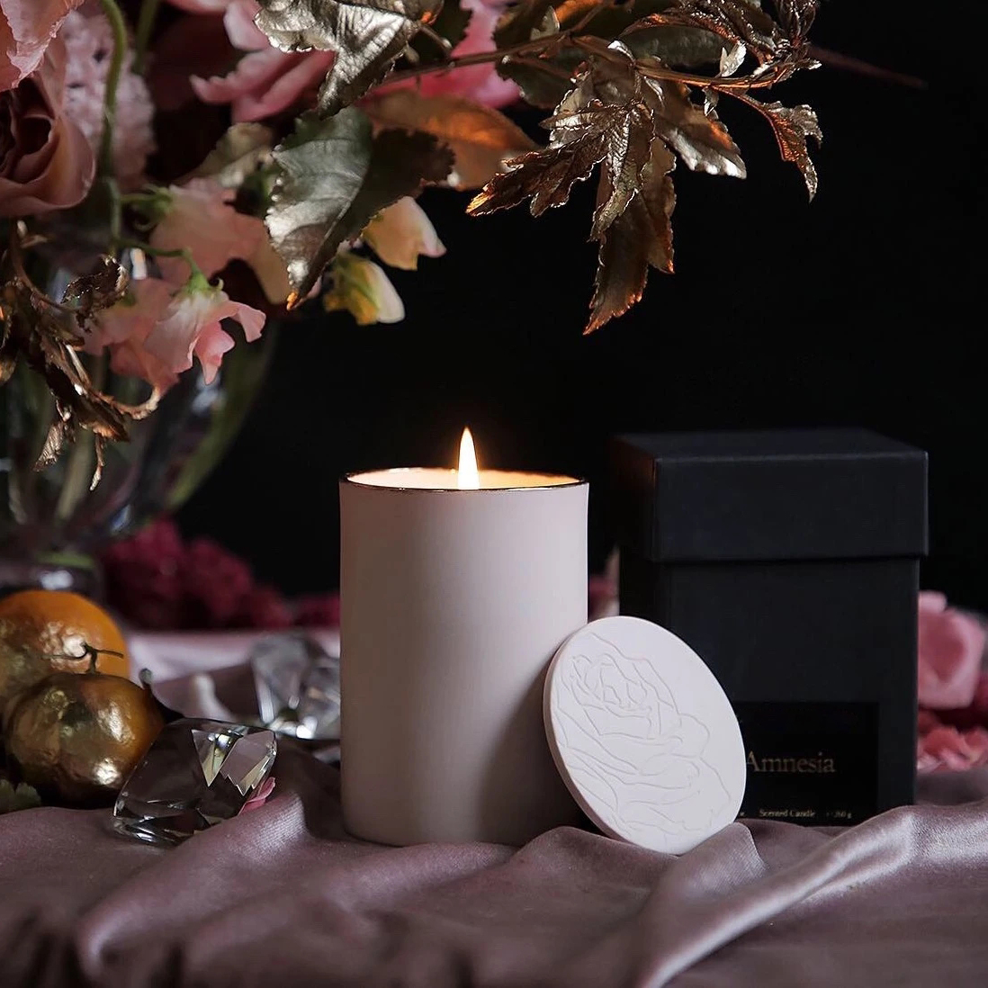 M&Scent รองรับที่วางแก้วหรูหราชุดของขวัญเทียนหอมน้ำมันหอมราคาถูกพร้อมโลโก้