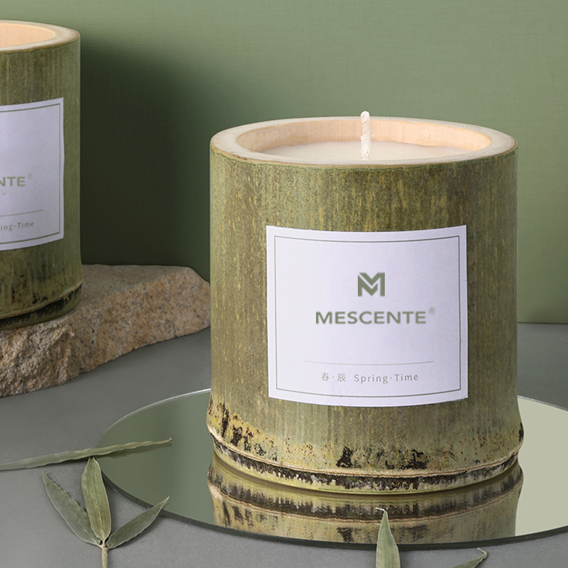M&Scent เชิงเทียนไม้ เชิงเทียน ฉลากส่วนตัว พร้อมกล่อง