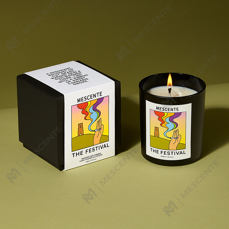 M&Scent ขายส่งหรูหราที่กำหนดเองฉลากส่วนตัวแฮนด์เมดคริสต์มาสคริสตัลกลิ่นหอมเทียนขี้ผึ้งถั่วเหลือง