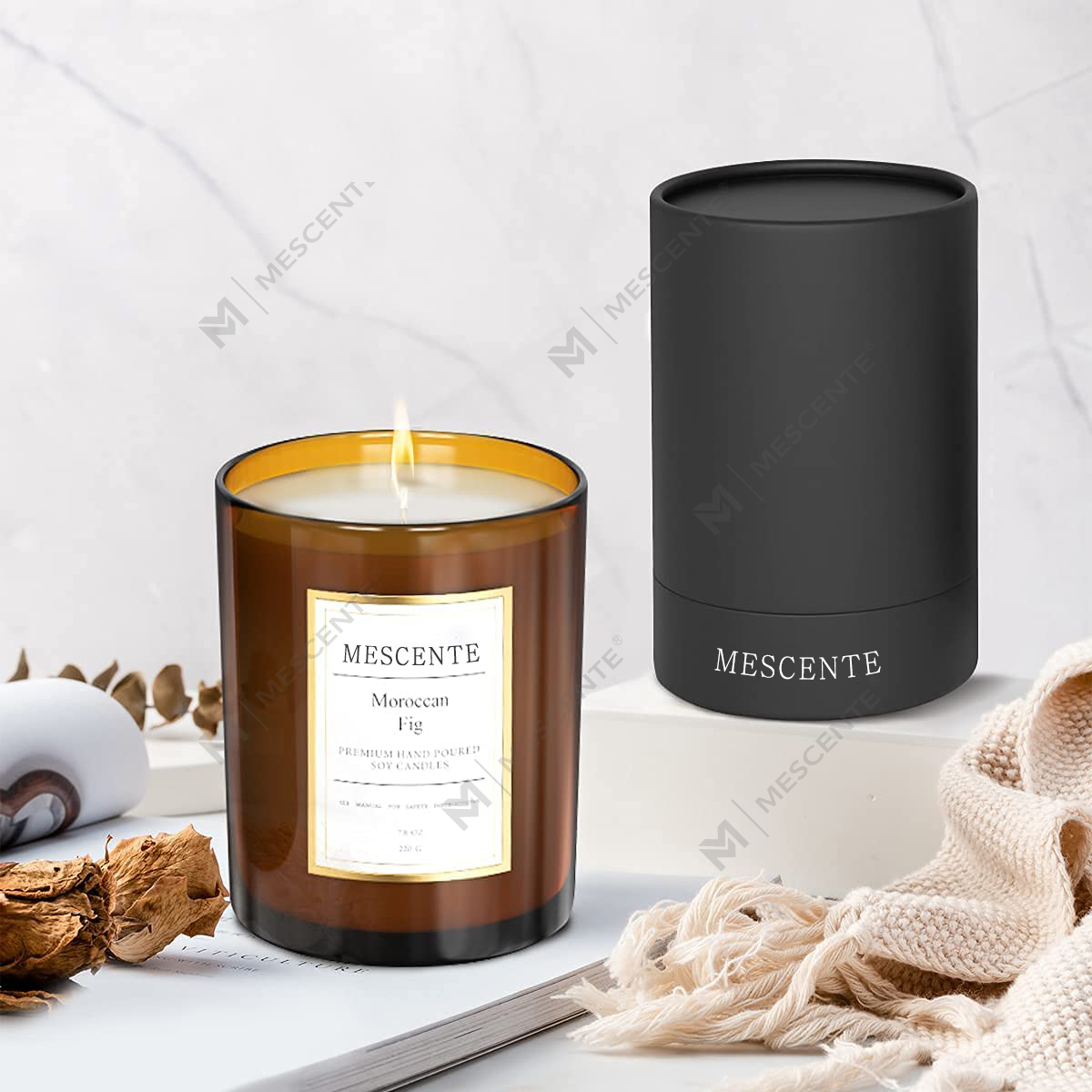 M&Scent ขายส่งจำนวนมากสั่งซื้อหรูหราที่กำหนดเองฉลากส่วนตัวเทียนหอมขี้ผึ้งถั่วเหลืองชุดของขวัญ