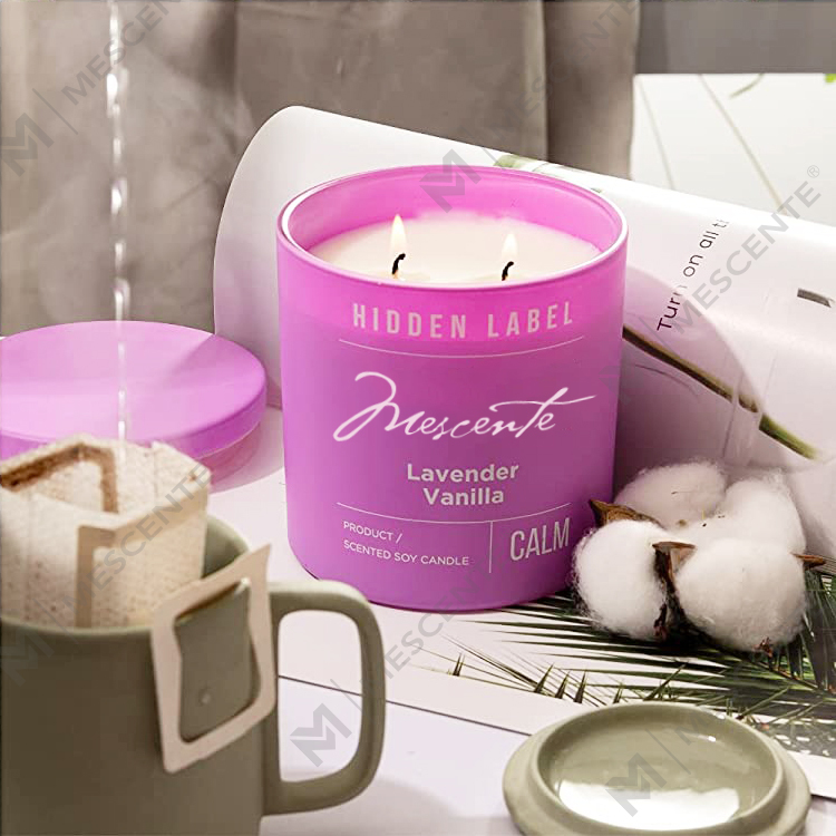 M&Scent ขายส่งฉลากส่วนตัวสุดหรูขวดดำเทียนขี้ผึ้งถั่วเหลืองพร้อมคริสตัล