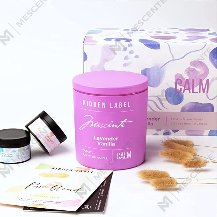 M&Scent ขายส่งฉลากส่วนตัวสุดหรูขวดดำเทียนขี้ผึ้งถั่วเหลืองพร้อมคริสตัล
