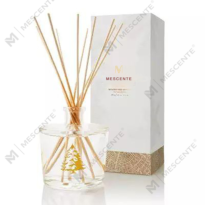 M&Scent ขายส่งขวดแก้วหรูหรา Stik ไฟเบอร์สกรูไม้กลมชุดของขวัญ Aroma Reed Diffuser