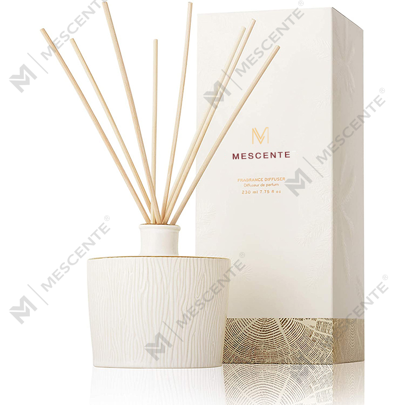 M&Scent ขายส่งขวดแก้วหรูหรา Stik ไฟเบอร์สกรูไม้กลมชุดของขวัญ Aroma Reed Diffuser