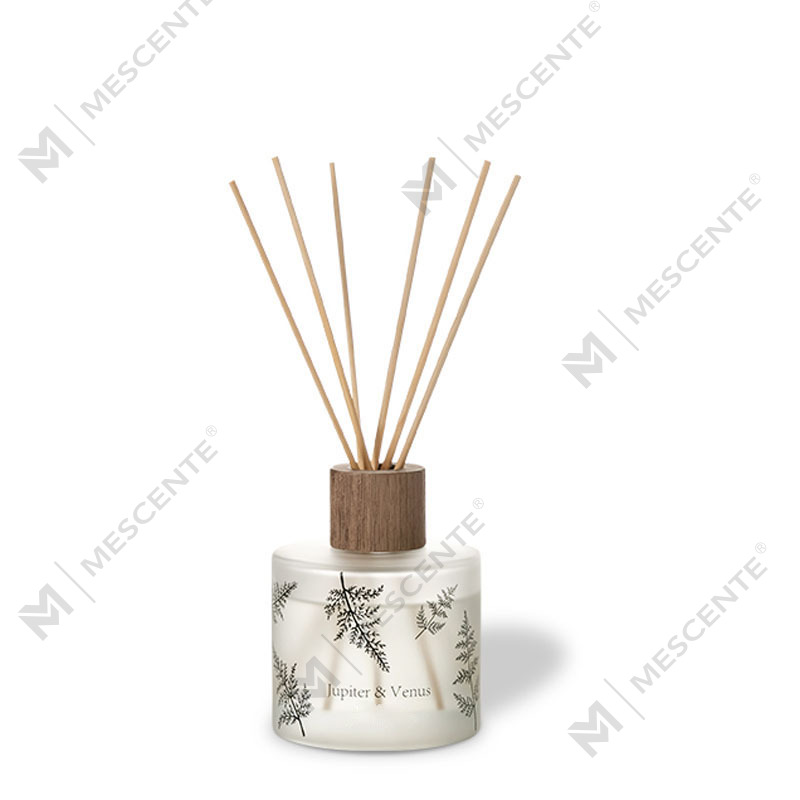 M&Scent ขายส่งหรูหราตกแต่งที่กำหนดเองแก้วสีเหลืองอำพันไม่มีไฟที่ไม่ซ้ำกันโปร่งใสดอกไม้กลิ่นหอมกกกระจาย