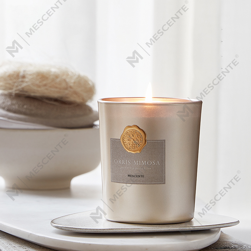 M&Scent ขวดแก้วตกแต่งฉลากส่วนตัวแบบกำหนดเองหรูหราพร้อมเทียนขี้ผึ้งถั่วเหลือง