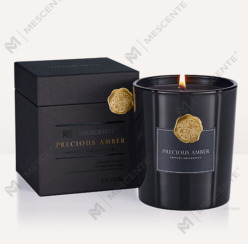 M&Scent ขวดแก้วตกแต่งฉลากส่วนตัวแบบกำหนดเองหรูหราพร้อมเทียนขี้ผึ้งถั่วเหลือง