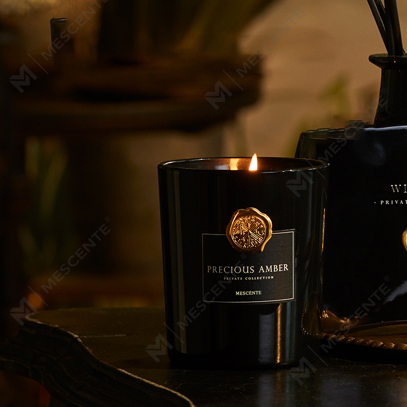 M&Scent ขวดแก้วตกแต่งฉลากส่วนตัวแบบกำหนดเองหรูหราพร้อมเทียนขี้ผึ้งถั่วเหลือง