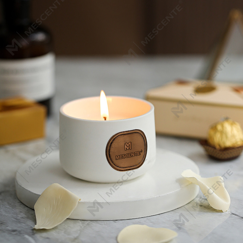 M&Scent ชุดของขวัญเทียนหอมขี้ผึ้งมะพร้าวเซรามิกฉลากส่วนตัว