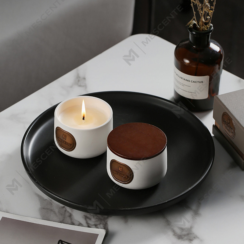 M&Scent ชุดของขวัญเทียนหอมขี้ผึ้งมะพร้าวเซรามิกฉลากส่วนตัว