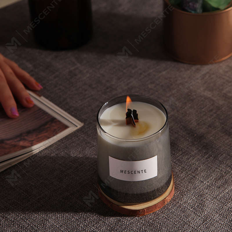 M&Scent ขวดแก้วหรูหรา ไส้เทียนไม้คริสตัล เทียนหอมขี้ผึ้งถั่วเหลือง เทียนงานแต่งงาน