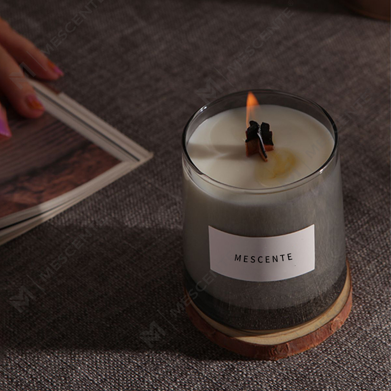 M&Scent ขวดแก้วหรูหรา ไส้เทียนไม้คริสตัล เทียนหอมขี้ผึ้งถั่วเหลือง เทียนงานแต่งงาน