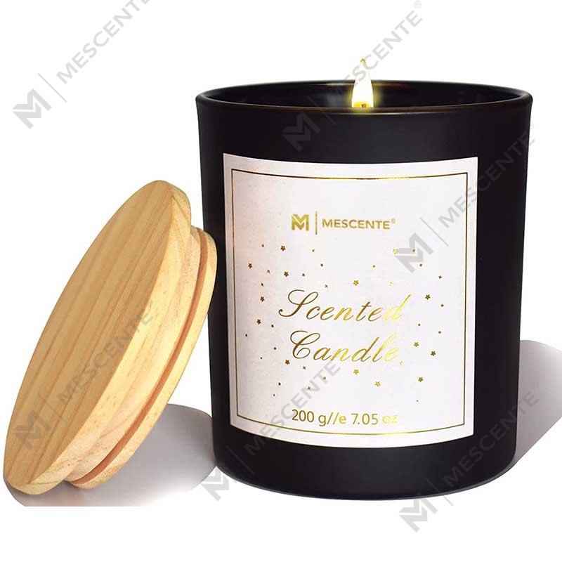 M&Scent โลโก้ที่กำหนดเองมินิขวดแก้วคริสตัลกลมกาแฟที่แข็งแกร่งเทียนหอมขี้ผึ้งถั่วเหลืองพร้อมกล่องจำนวนมาก