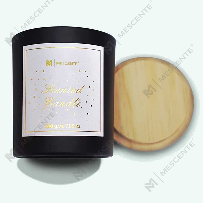 M&Scent โลโก้ที่กำหนดเองมินิขวดแก้วคริสตัลกลมกาแฟที่แข็งแกร่งเทียนหอมขี้ผึ้งถั่วเหลืองพร้อมกล่องจำนวนมาก