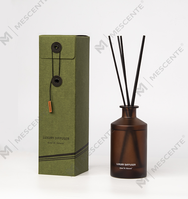 M&Scent ขวดแก้วฝ้าหรูหราแบบกำหนดเอง Home Essential Oil Reed Diffuser