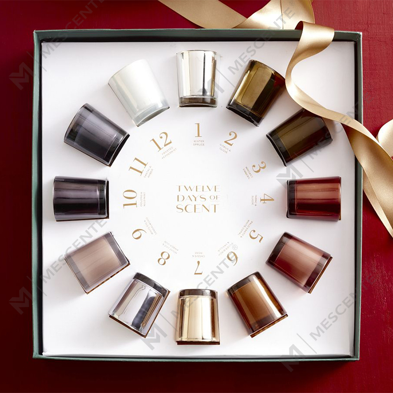 M&Scent Luxury Custom Jar น้ำหอมสำหรับบ้านคริสต์มาสเทียนขี้ผึ้งถั่วเหลืองพร้อมฝาปิด