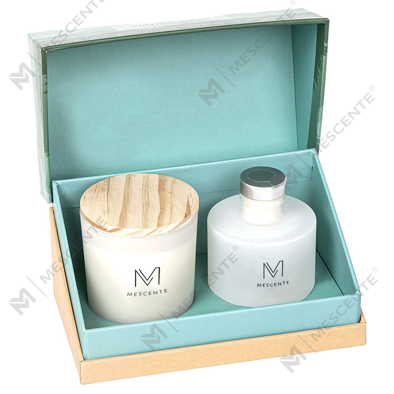 M&Scent หรูหราส่วนบุคคลฉลากส่วนตัวตกแต่งฤดูใบไม้ร่วงกลิ่นหอมอโรมาเทียนถั่วเหลืองชุดของขวัญไม้หอมกระจายกลิ่น