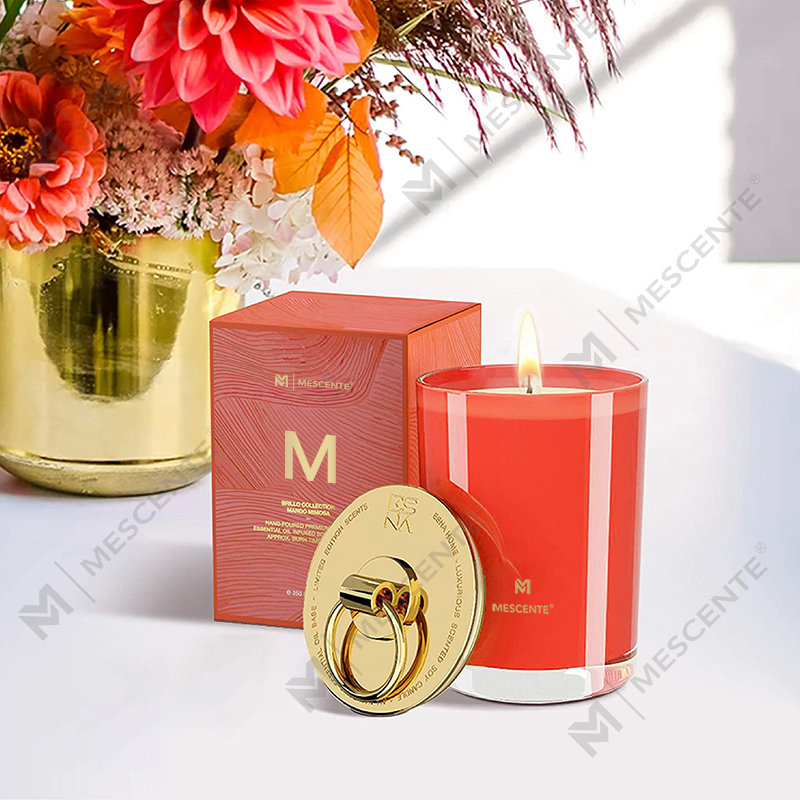 M&Scent Luxury White Soy Wax โลโก้งานแต่งงานเทียนหอม,CUSTOM Camp เทียน