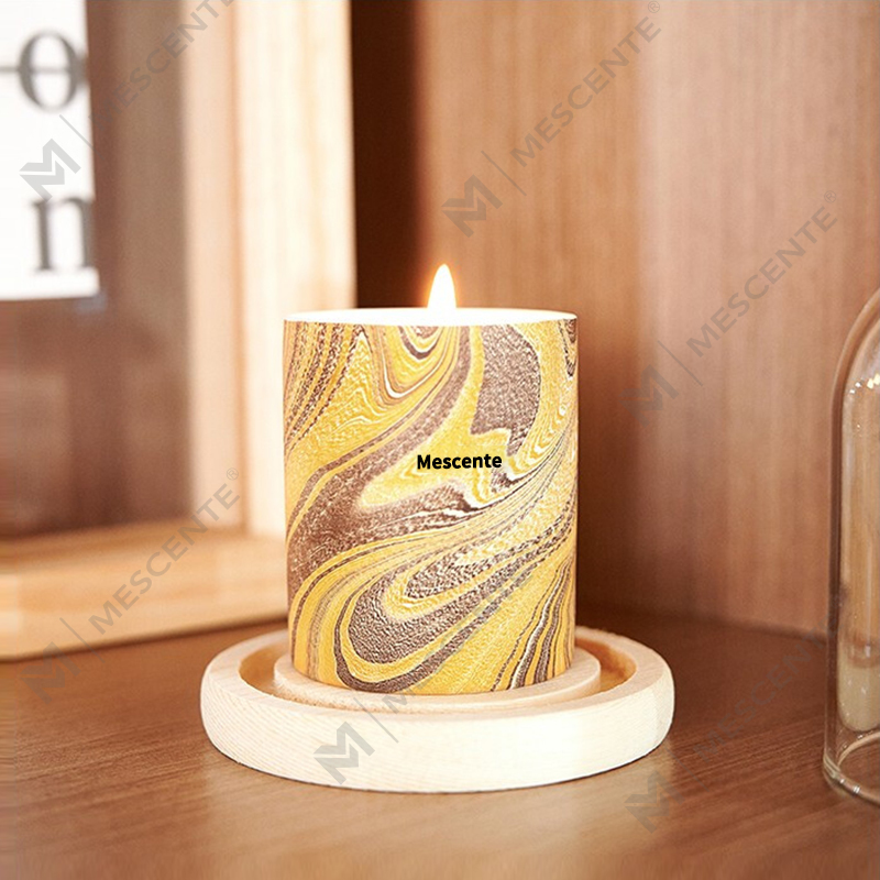 M&Scent ขายส่งราคาถูกที่กำหนดเองหรูหราฉลากส่วนตัวเสาหอมขี้ผึ้งถั่วเหลืองเทียนไม้ไส้ตะเกียงอโรมา