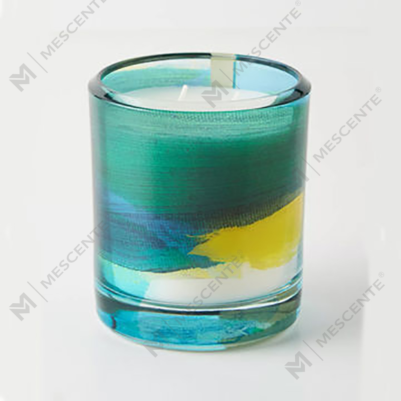 M&Scent ขายส่งหรูหราตกแต่งแบบกำหนดเองฉลากส่วนตัวเทียนขี้ผึ้งถั่วเหลืองคริสตัลแก้วสีดำ