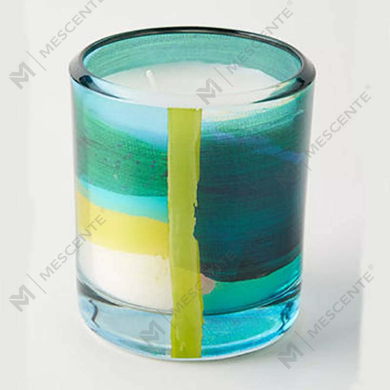 M&Scent ขายส่งหรูหราตกแต่งแบบกำหนดเองฉลากส่วนตัวเทียนขี้ผึ้งถั่วเหลืองคริสตัลแก้วสีดำ