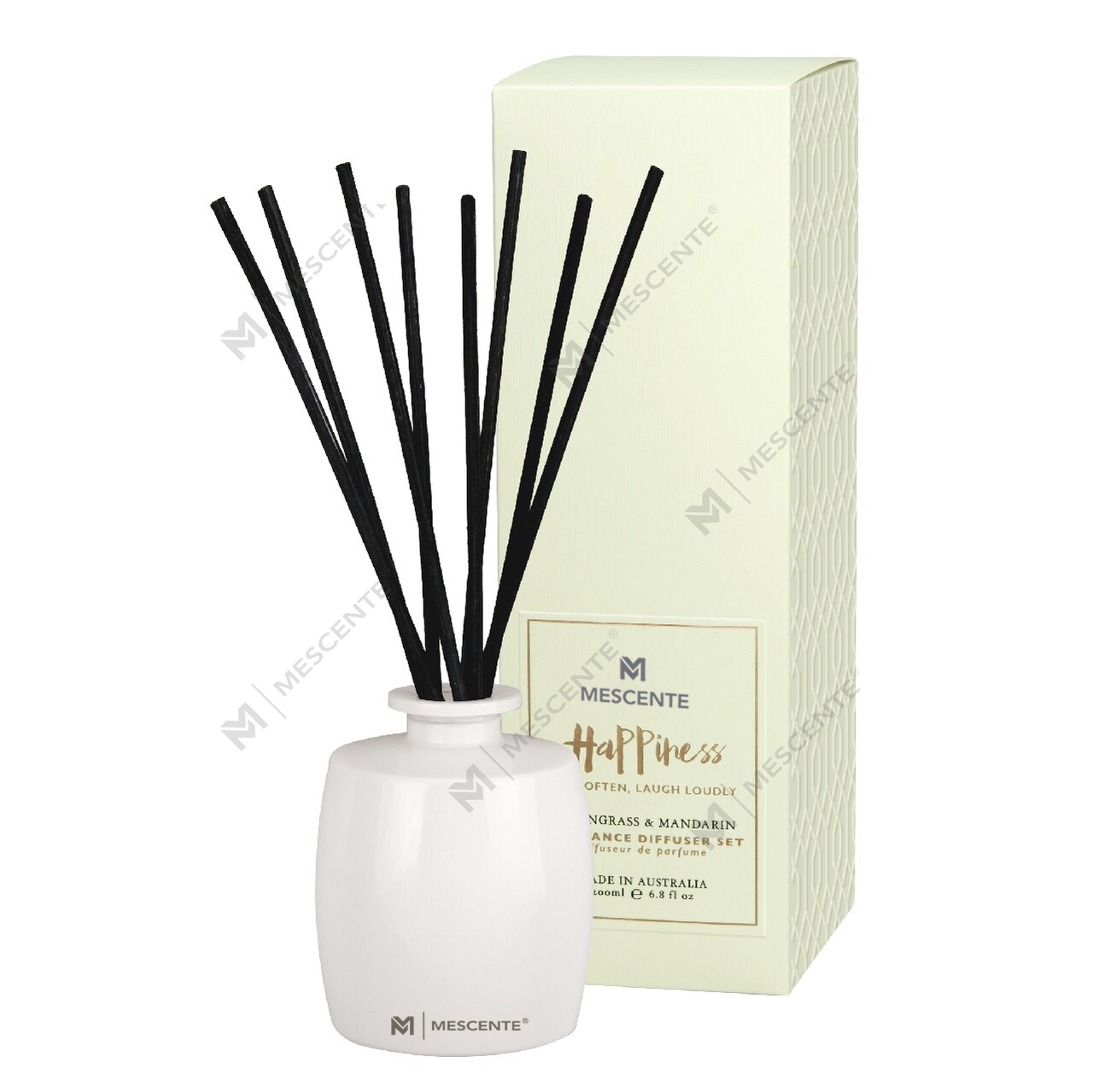 M&Scent ขวดแก้วขนาดใหญ่ Home Essentials ชุดของขวัญไม้หอมกระจายกลิ่น Aroma Reed พร้อมก้านหวาย