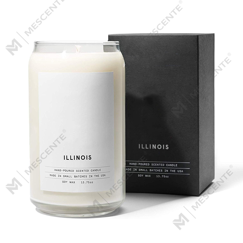 M&Scent เทียนเซรามิกมิลค์กี้ Woodwick ออร์แกนิกที่กำหนดเอง, ภาชนะเทียน