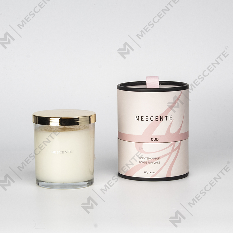 Mescente ขายส่งหรูหราฉลากส่วนตัวคริสต์มาสเทียนหอมด้วยไส้ตะเกียงไม้