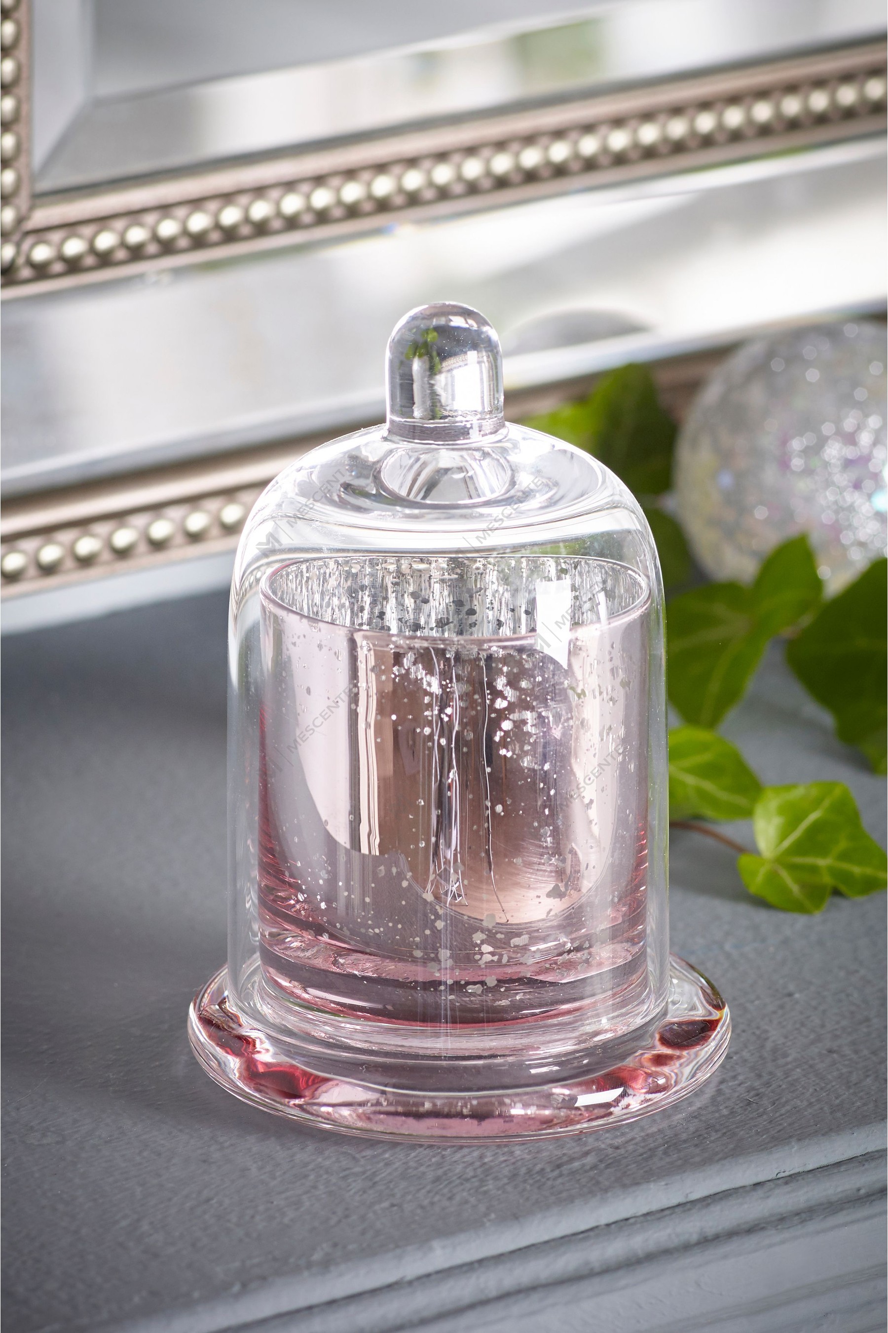 Mescente Luxury Silver Domed cover เชิงเทียนหอม แก้วโดม Jars