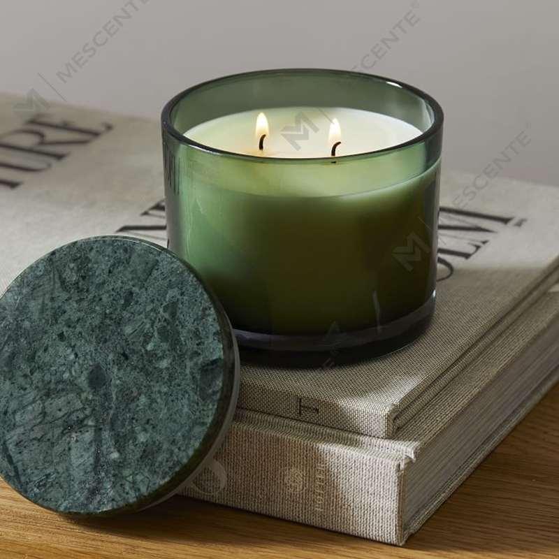 ขายส่ง Low Moq Luxury ไม่มีป้ายกำกับ 2 Wick Vitrina Marble Lidded Candle
