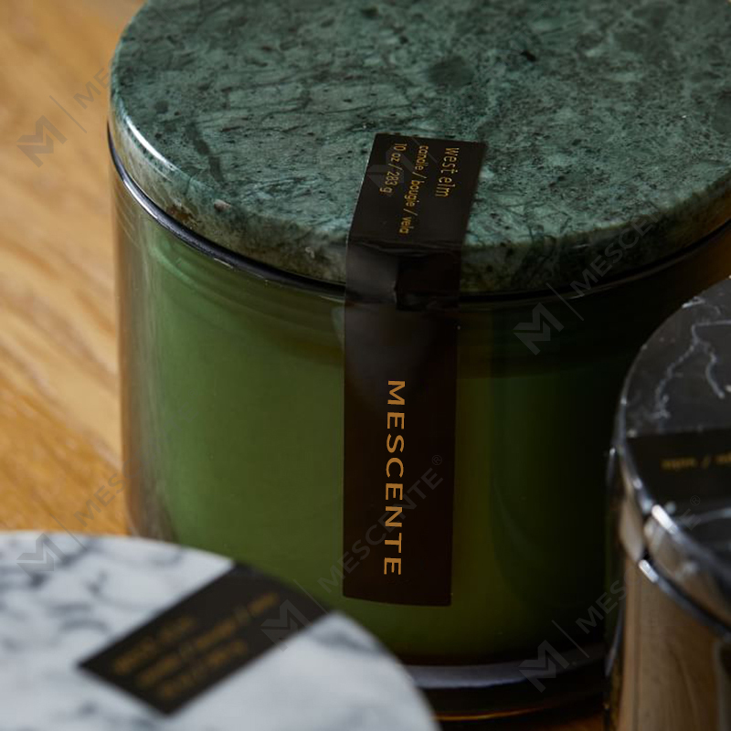 ขายส่ง Low Moq Luxury ไม่มีป้ายกำกับ 2 Wick Vitrina Marble Lidded Candle