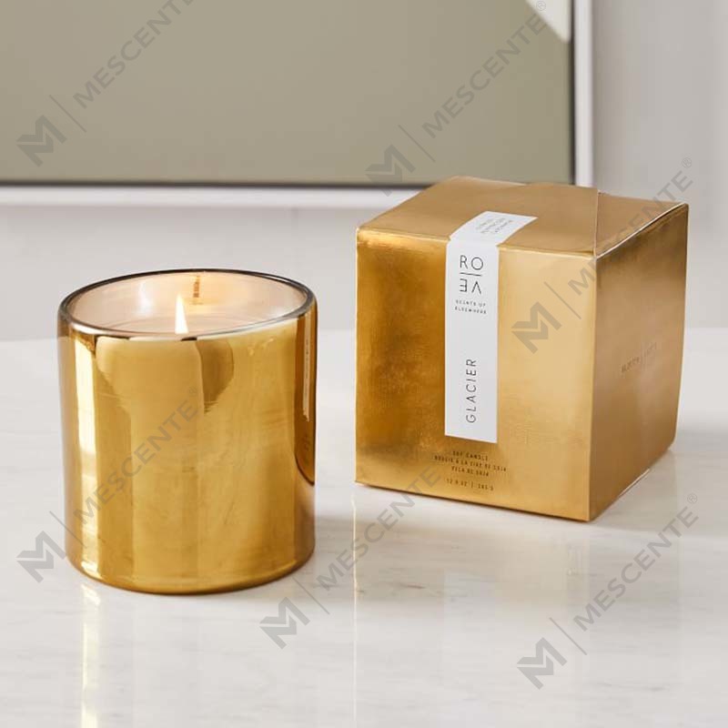 Amazon Luxury Custom Gold พิมพ์โลโก้ขวดแก้วสีดำเทียนขี้ผึ้งถั่วเหลืองเทียนตกแต่งชุดของขวัญ