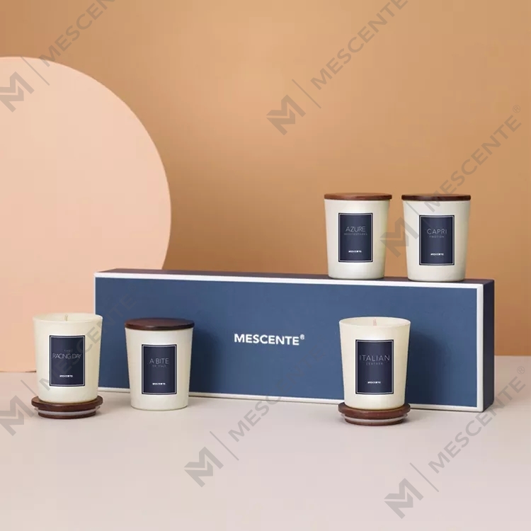 M&scent เทียนหอมน้ำมันหอมระเหยฉลากส่วนตัวขายส่งหรูหราพร้อมฝาปิด, เทียนอโรมา