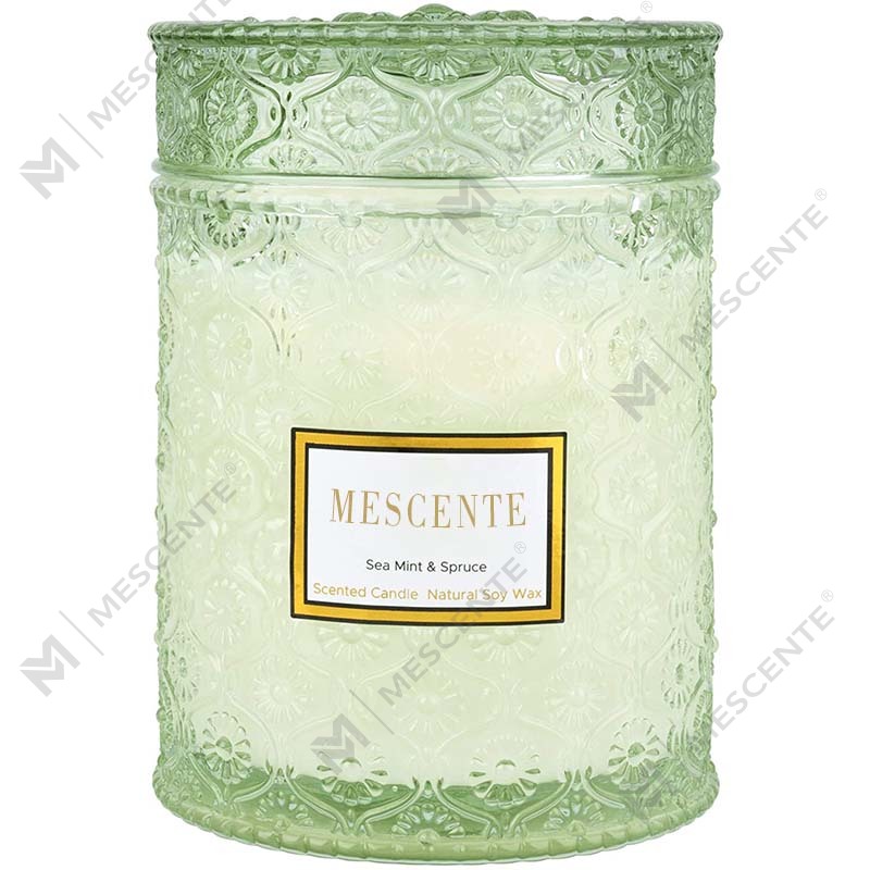 M&S cent เทียนสปากลิ่นดอกไม้แห้งขี้ผึ้งยูคาลิปตัสสเปียร์มิ้นต์โฮมเมด