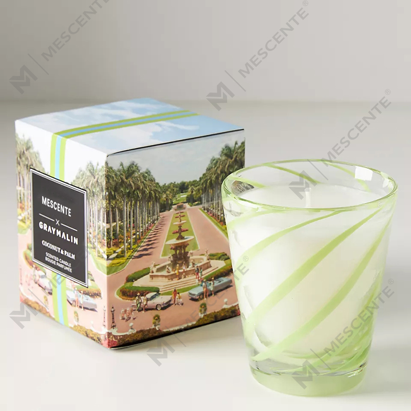 M&Scent ขี้ผึ้งถั่วเหลืองสีขาวหรูหราส่วนบุคคลโลโก้งานแต่งงานเทียนหอม