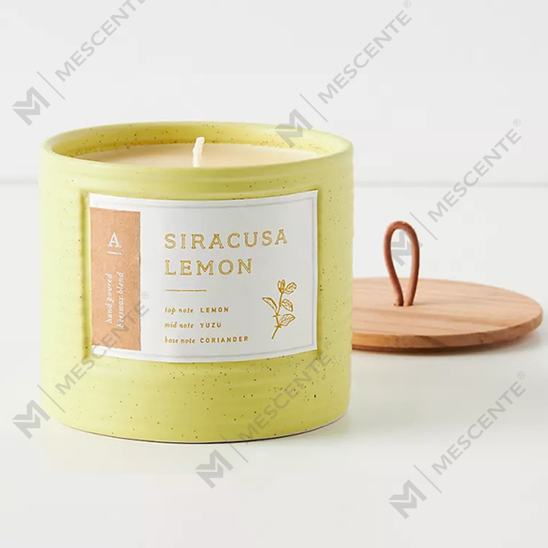 M&Scent ขวดเซรามิกสีฉลากส่วนตัว เทียนหอมขี้ผึ้งถั่วเหลือง