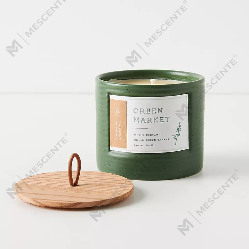 M&Scent ขวดเซรามิกสีฉลากส่วนตัว เทียนหอมขี้ผึ้งถั่วเหลือง