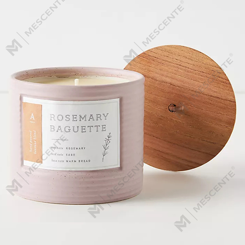 M&Scent ขวดเซรามิกสีฉลากส่วนตัว เทียนหอมขี้ผึ้งถั่วเหลือง