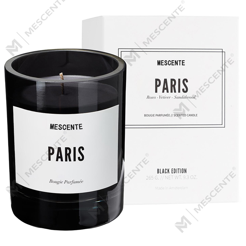 M&Scent ขายส่งฉลากส่วนตัวหรูหราสีดำโลโก้ส่วนบุคคลเทียนหอม