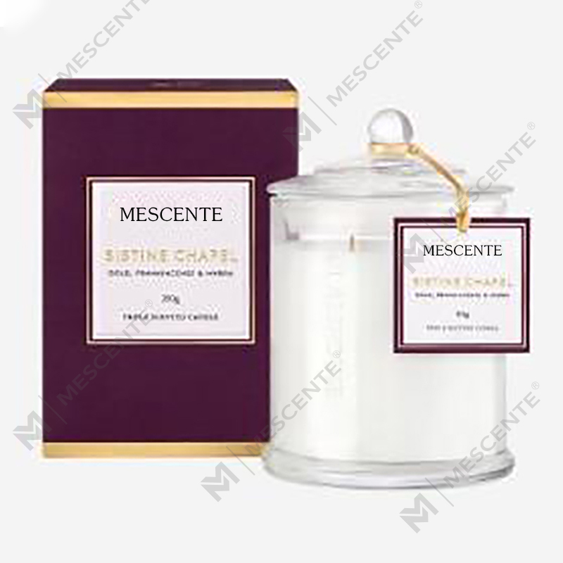 M&Scent ขายส่งหรูหราที่กำหนดเองฉลากส่วนตัวคริสต์มาสขวดทรงโดมเทียนหอมถั่วเหลืองพร้อมฝาปิด